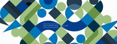 Minimum geometrik soyut arkaplan. Çember kare ve üçgen tasarım. Duvar kağıdı, afiş, arkaplan veya iniş için moda tekno iş şablonu