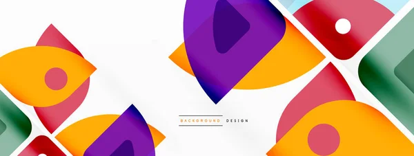 Lines, squares, circles and triangles. Geometric abstract background for wallpaper, banner, background, presentation or landing page — 图库矢量图片