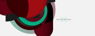 Yaratıcı geometrik duvar kağıdı. Asgari soyut arkaplan. Duvar kağıdı arkaplanı veya iniş sayfası için daire bileşimi vektör çizimi