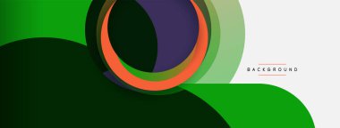 Yaratıcı geometrik duvar kağıdı. Asgari soyut arkaplan. Duvar kağıdı arkaplanı veya iniş sayfası için daire bileşimi vektör çizimi