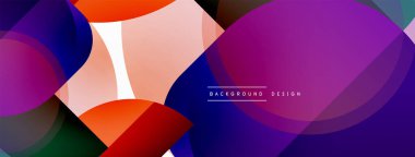 Yuvarlak üçgen çizgileri ve daireleri şekillendirir. Duvar kağıdı afişi arkaplanı veya iniş sayfası için Geometrik vektör çizimi