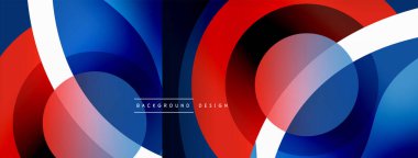 Renkli geometrik şekilli soyut arkaplan. Yuvarlak şekilli, daire ve çizgilerle çok güzel bir arka plan. Geometrik tasarım. Vektör illüstrasyonu