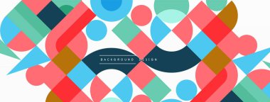 Minimum geometrik soyut arkaplan. Çember kare ve üçgen tasarım. Duvar kağıdı, afiş, arkaplan veya iniş için moda tekno iş şablonu