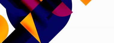 Çember ve kare geometrik arkaplan. Duvar kağıdı, pankart, arkaplan ya da iniş için üçgen ve kareli yuvarlak şekiller