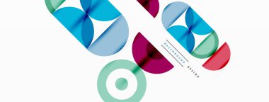 Renkli çember soyut arkaplan. Duvar kağıdı, afiş ve sunum için en küçük geometrik şablon