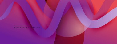 Gölge efektli dalga çizgisi olan soyut gradyan arkaplan. Geometrik bileşim. 3B gölge efektleri ve sıvı eğimleri