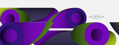 Soyut arkaplan. Minimum geometrik daireler ve koyu gölgeli yuvarlak şekiller. Duvar kağıdı afişi veya arkaplan için moda teknoloji iş şablonu