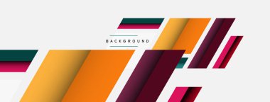 Vektör arkaplanı. Gölge efektli soyut örtüşen renk çizgileri tasarımı. Duvar kağıdı afişi için resim arkaplanı veya iniş sayfası