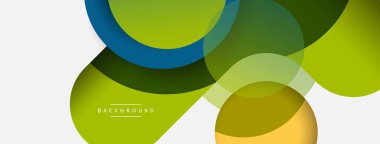 Vektör yuvarlak şekilli daireler minimum geometrik arkaplan. Duvar kağıdı afişi veya iniş sayfası için vektör illüstrasyonu
