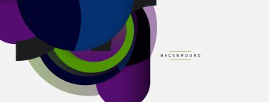 Yaratıcı geometrik duvar kağıdı. Asgari soyut arkaplan. Duvar kağıdı arkaplanı veya iniş sayfası için daire bileşimi vektör çizimi