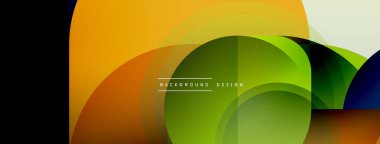 Yuvarlak üçgen çizgileri ve daireleri şekillendirir. Duvar kağıdı afişi arkaplanı veya iniş sayfası için Geometrik vektör çizimi