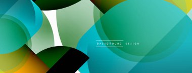 Yuvarlak üçgen çizgileri ve daireleri şekillendirir. Duvar kağıdı afişi arkaplanı veya iniş sayfası için Geometrik vektör çizimi