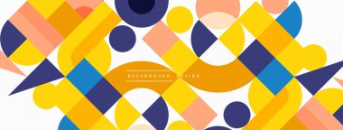 Minimum geometrik soyut arkaplan. Çember kare ve üçgen tasarım. Duvar kağıdı, afiş, arkaplan veya iniş için moda tekno iş şablonu