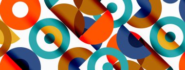 Renkli çember soyut arkaplan. Duvar kağıdı, afiş ve sunum için en küçük geometrik şablon