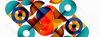 Renkli çember soyut arkaplan. Duvar kağıdı, afiş, sunum, arkaplan şablonu