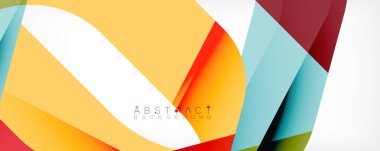 Geometrik soyut arkaplan - beyaz üzerine çok renkli soyut şekiller. Duvar Kağıdı, Sancak, Arkaplan, İniş Sayfası için Vektör İllüstrasyonu