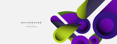 Soyut arkaplan. Minimum geometrik daireler ve koyu gölgeli yuvarlak şekiller. Duvar kağıdı afişi veya arkaplan için moda teknoloji iş şablonu