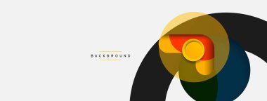 Yaratıcı geometrik duvar kağıdı. Asgari soyut arkaplan. Duvar kağıdı arkaplanı veya iniş sayfası için daire bileşimi vektör çizimi