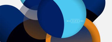 Vektör yuvarlak şekilli daireler minimum geometrik arkaplan. Duvar kağıdı afişi veya iniş sayfası için vektör illüstrasyonu