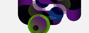 Vektör yuvarlak şekilli daireler minimum geometrik arkaplan. Duvar kağıdı afişi veya iniş sayfası için vektör illüstrasyonu