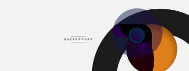 Vektör yuvarlak şekilli daireler minimum geometrik arkaplan. Duvar kağıdı afişi veya iniş sayfası için vektör illüstrasyonu