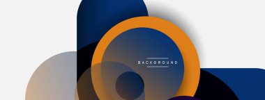 Yaratıcı geometrik duvar kağıdı. Asgari soyut arkaplan. Duvar kağıdı arkaplanı veya iniş sayfası için daire bileşimi vektör çizimi