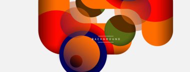 Vektör yuvarlak şekilli daireler minimum geometrik arkaplan. Duvar kağıdı afişi veya iniş sayfası için vektör illüstrasyonu