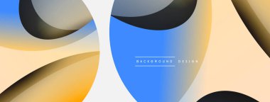 Yaratıcı geometrik duvar kağıdı. Asgari soyut arkaplan. Duvar kağıdı arkaplanı veya iniş sayfası için daire ve dalga kompozisyon vektör çizimi