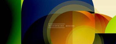 Yuvarlak üçgen çizgileri ve daireleri şekillendirir. Duvar kağıdı afişi arkaplanı veya iniş sayfası için Geometrik vektör çizimi