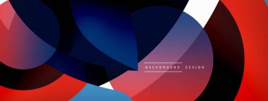 Renkli geometrik şekilli soyut arkaplan. Yuvarlak şekilli, daire ve çizgilerle çok güzel bir arka plan. Geometrik tasarım. Vektör illüstrasyonu