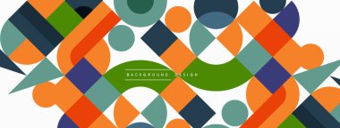 Minimum geometrik soyut arkaplan. Çember kare ve üçgen tasarım. Duvar kağıdı, afiş, arkaplan veya iniş için moda tekno iş şablonu