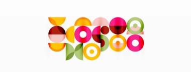 Renkli çember soyut arkaplan. Duvar kağıdı, afiş ve sunum için en küçük geometrik şablon