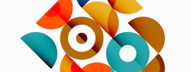 Renkli çember soyut arkaplan. Duvar kağıdı, afiş ve sunum için en küçük geometrik şablon