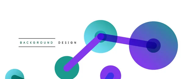 Conexões de pontos de linha fundo abstrato geométrico. Círculos ligados por linhas. Modelo de negócio techno na moda para papel de parede, banner, fundo ou desembarque —  Vetores de Stock