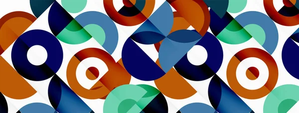 Círculo colorido fundo abstrato. Modelo geométrico mínimo para papel de parede, banner, apresentação —  Vetores de Stock