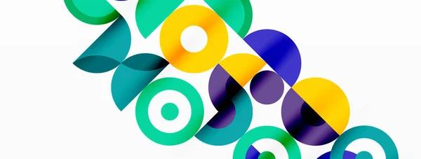Fondo abstracto círculo colorido. Plantilla geométrica mínima para papel pintado, banner, presentación — Vector de stock