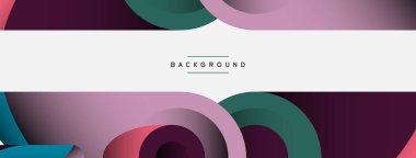 Soyut arkaplan. Minimum geometrik daireler ve koyu gölgeli yuvarlak şekiller. Duvar kağıdı afişi veya arkaplan için moda teknoloji iş şablonu