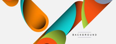 Soyut arkaplan. Minimum geometrik daireler ve koyu gölgeli yuvarlak şekiller. Duvar kağıdı afişi veya arkaplan için moda teknoloji iş şablonu