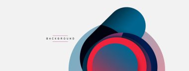 Çember ve yuvarlak şekiller soyut arkaplan. Duvar kağıdı afişi veya iniş sayfası için vektör illüstrasyonu