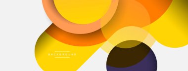 Yaratıcı geometrik duvar kağıdı. Asgari soyut arkaplan. Duvar kağıdı arkaplanı veya iniş sayfası için daire bileşimi vektör çizimi