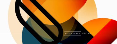 Yuvarlak üçgen çizgileri ve daireleri şekillendirir. Duvar kağıdı afişi arkaplanı veya iniş sayfası için Geometrik vektör çizimi