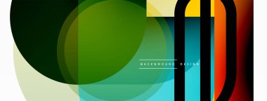 Yaratıcı geometrik duvar kağıdı. Asgari çember üçgen ve kare çizgi soyut arkaplan. Duvar kağıdı afişi veya iniş sayfası için vektör illüstrasyonu