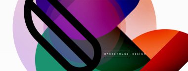 Yuvarlak üçgen çizgileri ve daireleri şekillendirir. Duvar kağıdı afişi arkaplanı veya iniş sayfası için Geometrik vektör çizimi