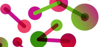 Soyut arkaplan. Yuvarlak noktalar çizgilerle birleşti. Duvar kağıdı, afiş, arkaplan veya iniş için moda tekno iş şablonu