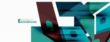 Yaratıcı geometrik duvar kağıdı. Soyut kurdele biçimi kompozisyonu. Duvar kağıdı, afiş, arkaplan veya iniş için tekno iş şablonu