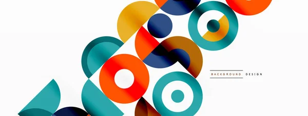 Färgglada cirkel abstrakt bakgrund. Mall för tapeter, banner, presentation, bakgrund — Stock vektor