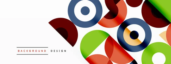 Färgglada cirkel abstrakt bakgrund. Minimal geometrisk mall för tapeter, banner, presentation — Stock vektor