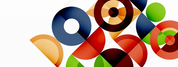 Bunte Kreis abstrakten Hintergrund. Minimale geometrische Vorlage für Tapeten, Banner, Präsentationen — Stockvektor
