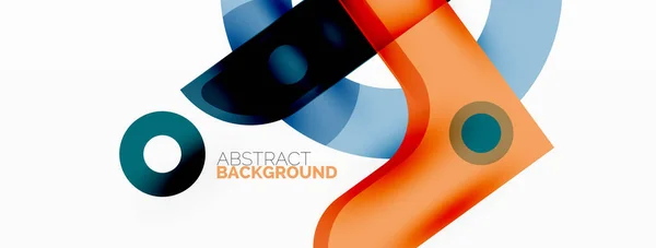Fondo abstracto geométrico minimalista. Líneas, círculos con efectos de sombra composición papel pintado diseño — Vector de stock