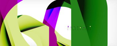 Geometrik soyut arkaplan - beyaz üzerine çok renkli soyut şekiller. Duvar Kağıdı, Sancak, Arkaplan, İniş Sayfası için Vektör İllüstrasyonu